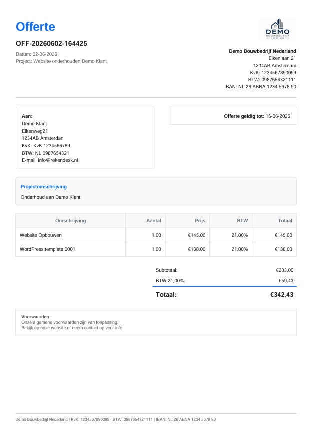 Offerte klantportaal